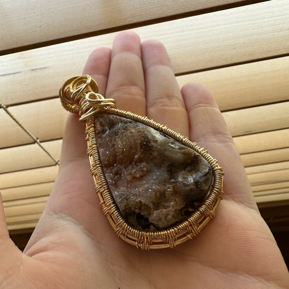 Wire-wrapped Crystal Pendant